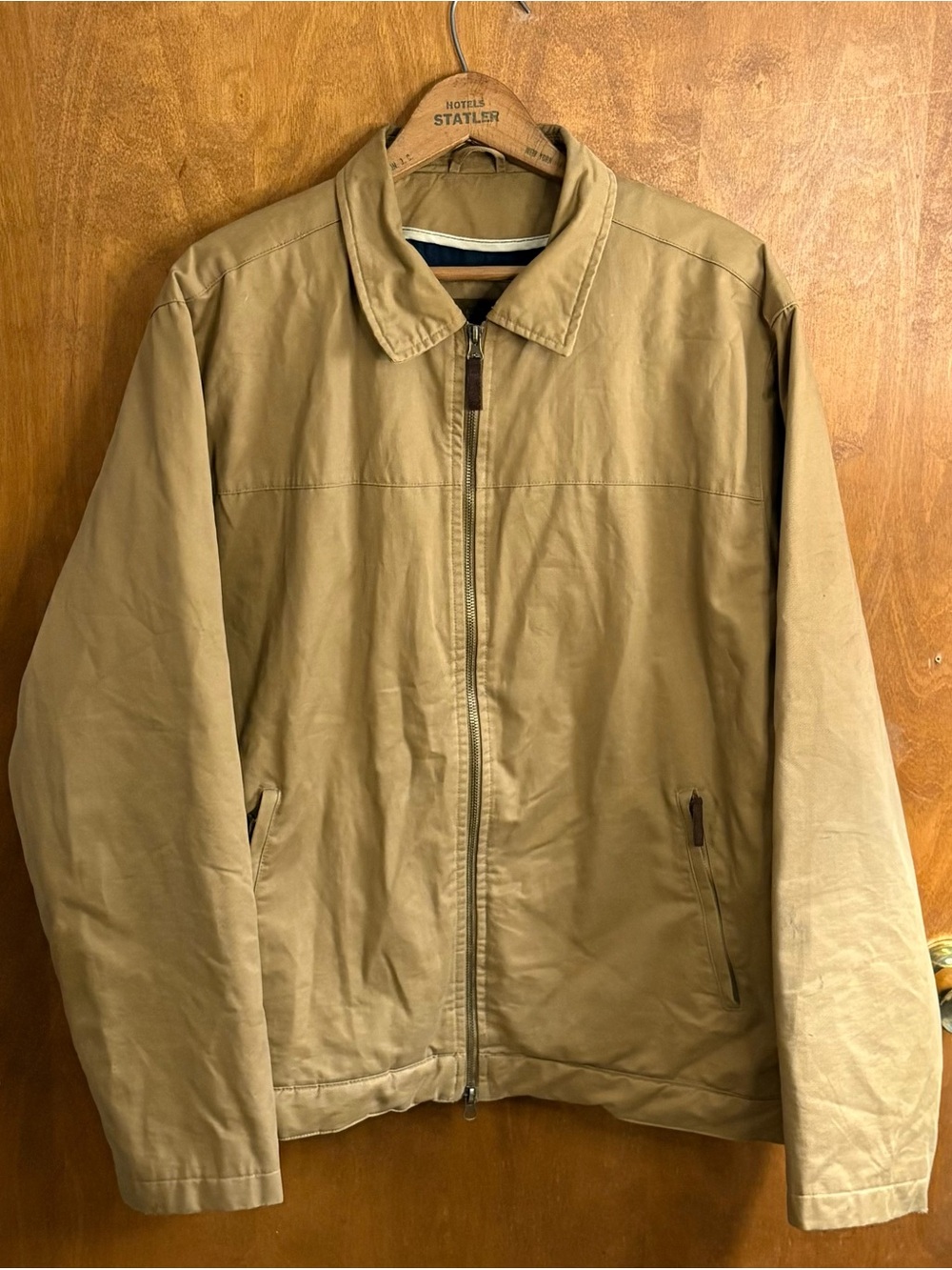 Vintage 90s Tan Brown Canvas Zip Up Work Jacket Western Y2K Chore Farm Utility